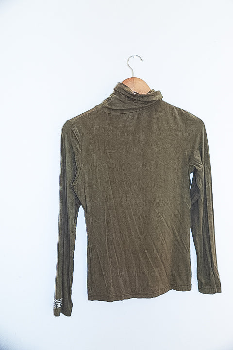 Vintage brown long sleeve turtleneck womens large tees
