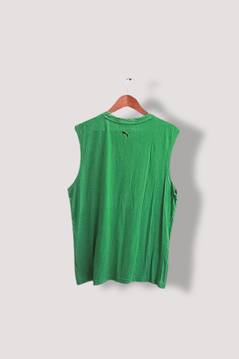 Vintage Puma mens training green tank top XL