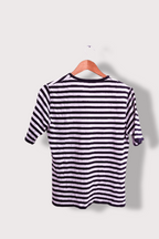 Vintage Saint Killen black and white striped vneck three buttion short sleeve tees