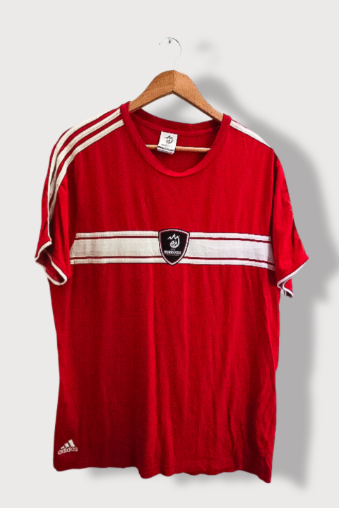 Vintage Adidas UEFA Euro 2008 RedStripped Mens size Large Tees