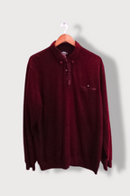 Vintage Caporrico sport wear red thick long sleeve polo shirt XXXL