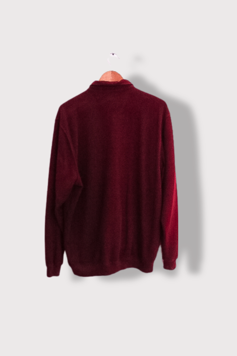 Vintage Caporrico sport wear red thick long sleeve polo shirt XXXL