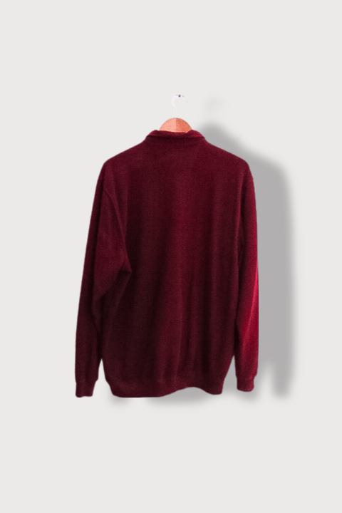 Vintage Caporrico sport wear red thick long sleeve polo shirt XXXL