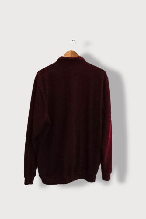 Vintage Caporrico sport wear red thick long sleeve polo shirt XXXL