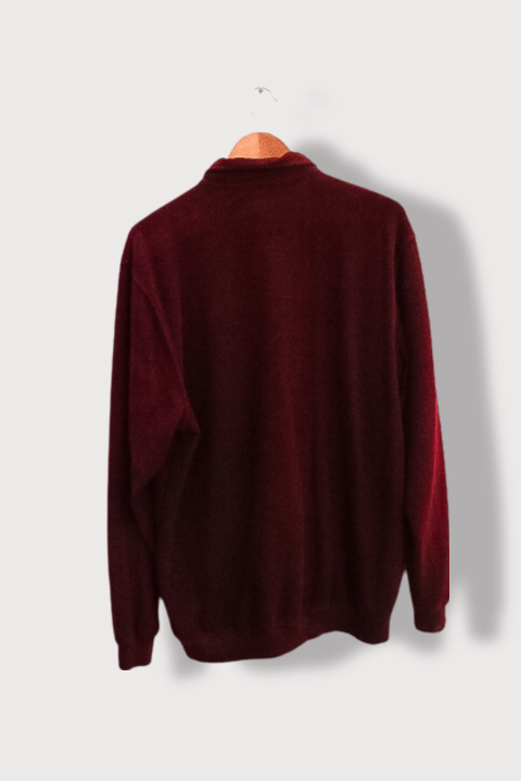 Vintage Caporrico sport wear red thick long sleeve polo shirt XXXL