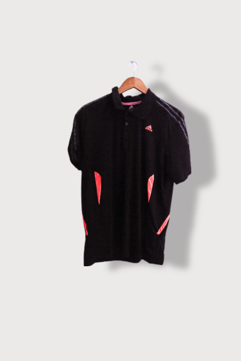 Vintage Black Adidas Climacool mens polo shirt XL