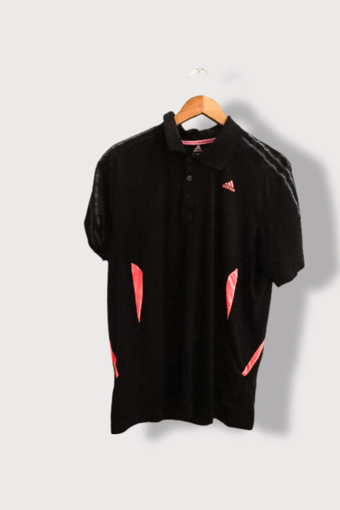 Vintage Black Adidas Climacool mens polo shirt XL