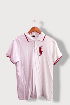 Vintage Polo ralph lauren white custom fit mens polo shirt XL