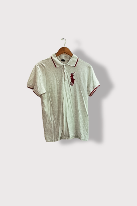 Vintage Polo ralph lauren white custom fit mens polo shirt XL