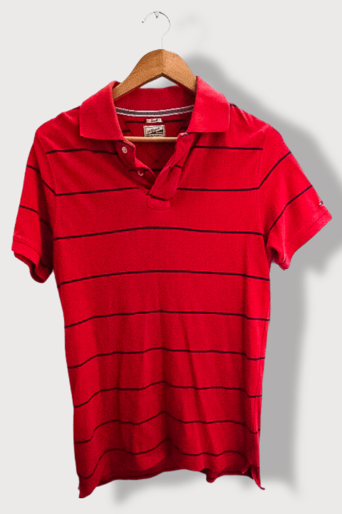 Vintage Tommy Hilfiger red stripped xlarge polo shirt