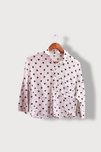 Vintage white dotted pattern womens small shirt