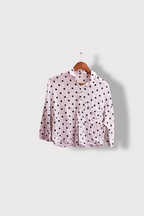 Vintage white dotted pattern womens small shirt