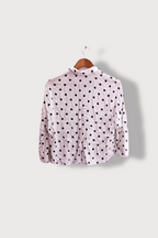Vintage white dotted pattern womens small shirt