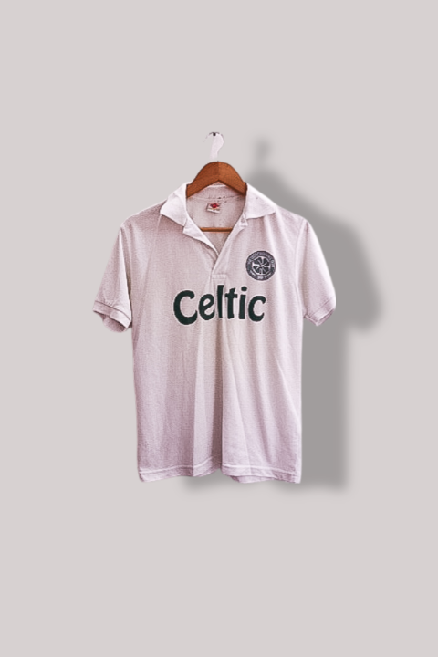 Vintage Celtic FC white medium polo shirt