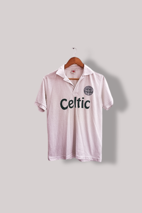 Vintage Celtic FC white medium polo shirt