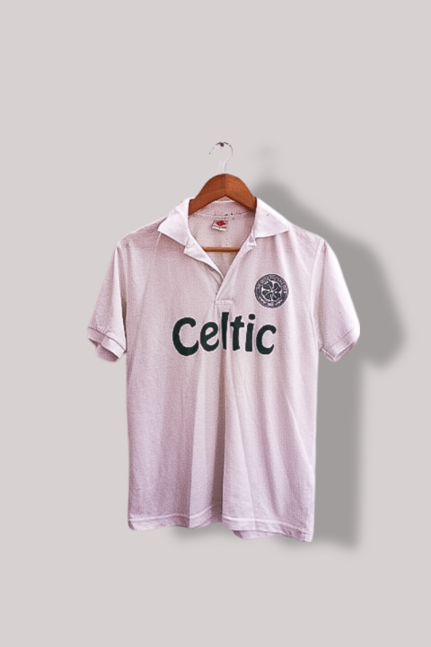 Vintage Celtic FC white medium polo shirt
