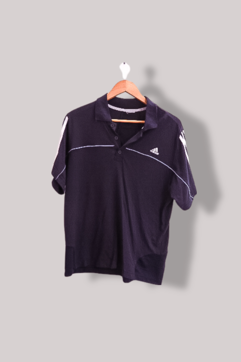 Vintage Adidas Blue mens medium short sleeve polo shirt