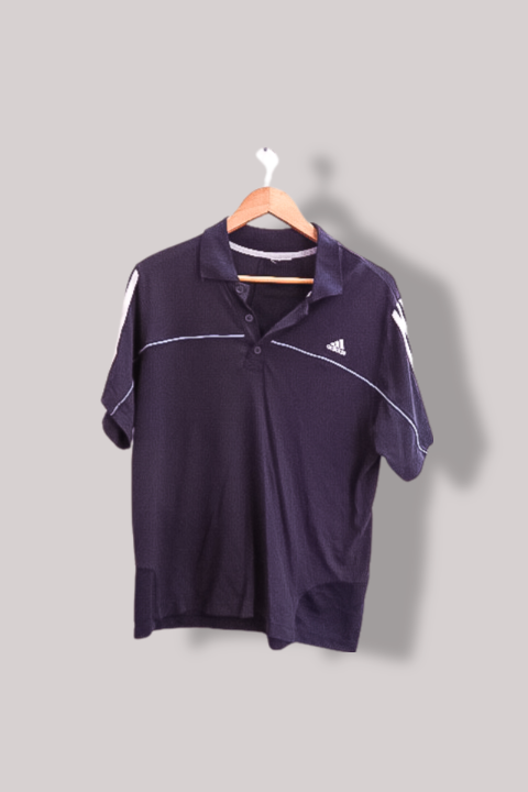 Vintage Adidas Blue mens medium short sleeve polo shirt