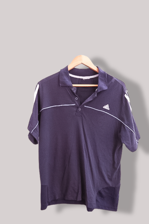 Vintage Adidas Blue mens medium short sleeve polo shirt