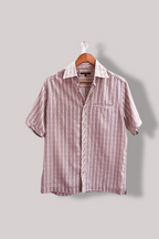 Vintage brown plaid pattern Dunnes small short sleeve shirt
