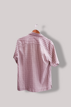 Vintage brown plaid pattern Dunnes small short sleeve shirt