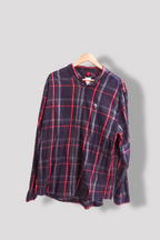 Vintage River Island Blue checkered mens regular fit long sleeve shirt XL