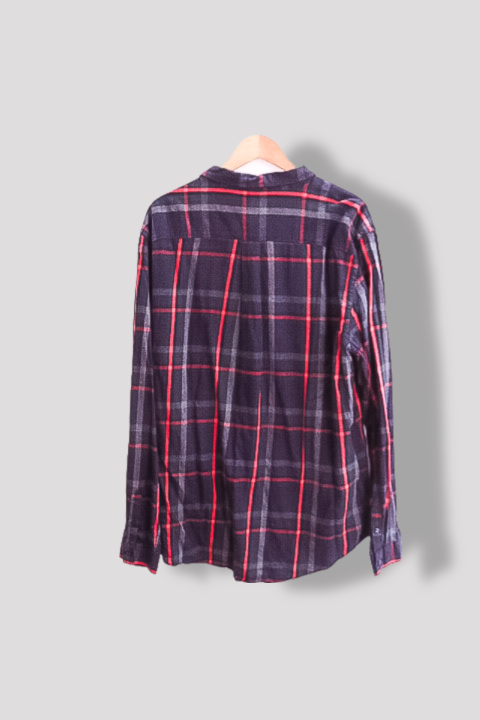 Vintage River Island Blue checkered mens regular fit long sleeve shirt XL