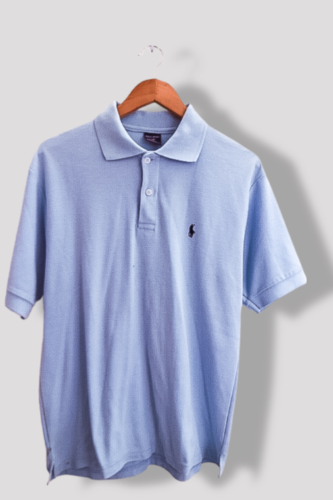 Vintage Polo Ralph Lauren Skyblue mens short sleeve medium polo shirt