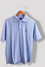 Vintage Polo Ralph Lauren Skyblue mens short sleeve medium polo shirt