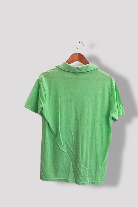 Vintage Lyle & Scott mens small regular fit green short sleeve polo shirt