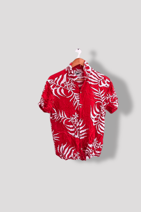 Vintage Red floral print medium hawaii shirt