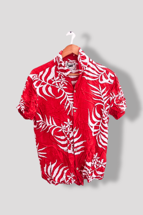 Vintage Red floral print medium hawaii shirt