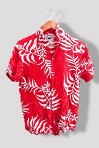 Vintage Red floral print medium hawaii shirt