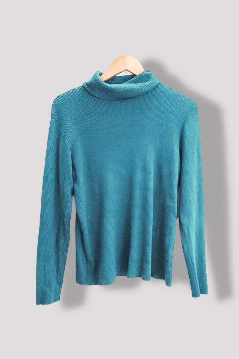Vintage Goldwater Greek Large turtleneck long sleeve Green Sweatshirt