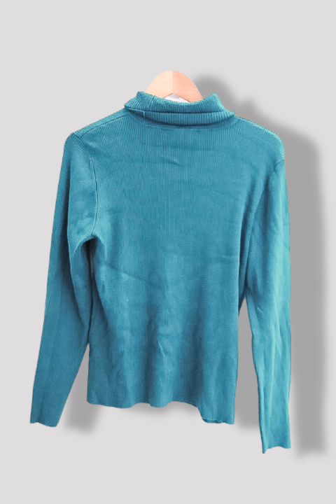 Vintage Goldwater Greek Large turtleneck long sleeve Green Sweatshirt