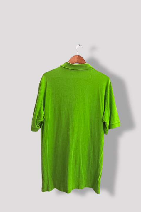 Vintage Fila Neon green mens regular fit large short sleeve polo shirt
