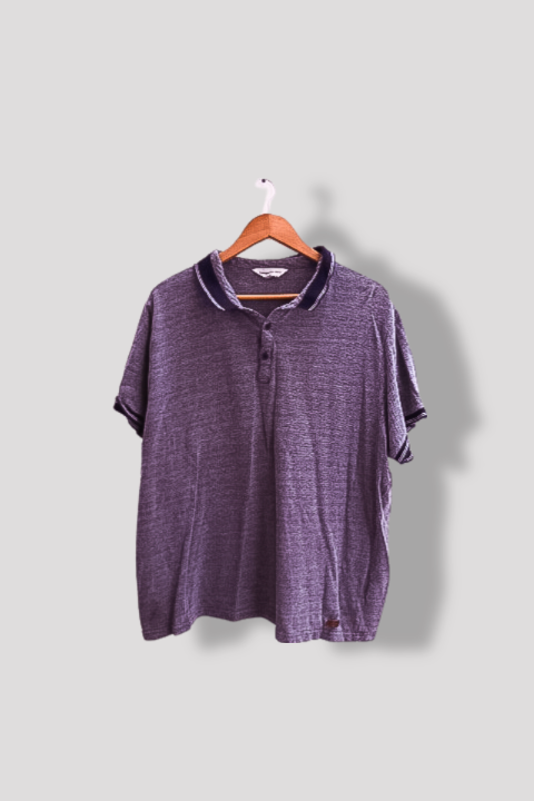 Vintage Kangaroo Poo blue geometric pattern mens large polo shirt