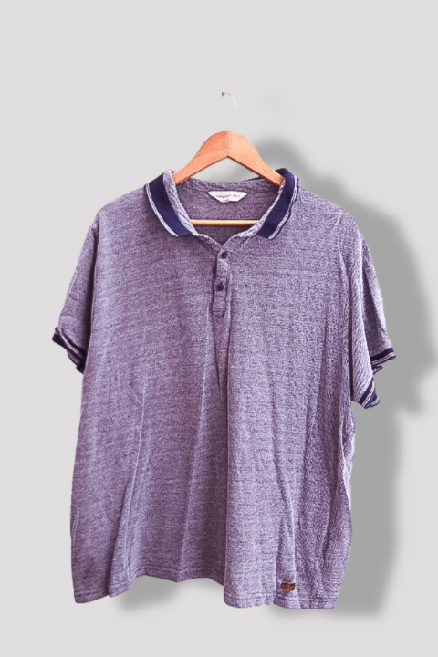 Vintage Kangaroo Poo blue geometric pattern mens large polo shirt