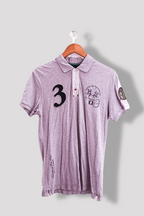 Vintage La Marina Italia Buenos Aires large grey slim fit polo shirt