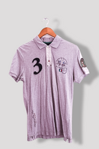 Vintage La Marina Italia Buenos Aires large grey slim fit polo shirt