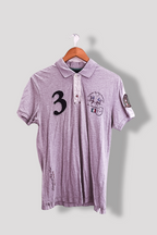 Vintage La Marina Italia Buenos Aires large grey slim fit polo shirt