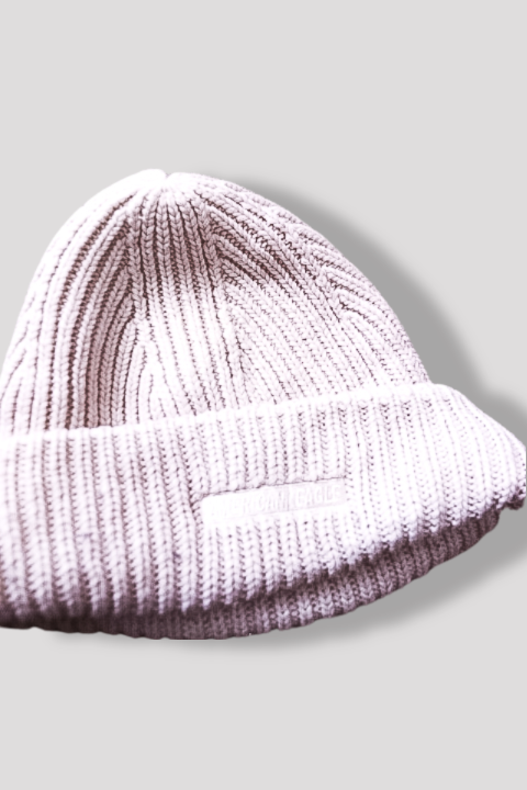 Vintage American eagle Mens Ribbed Beanie cream Hat