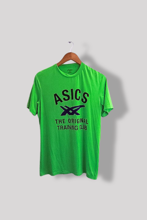 Vintage Asics the original training club graphics neo green mens medium tees
