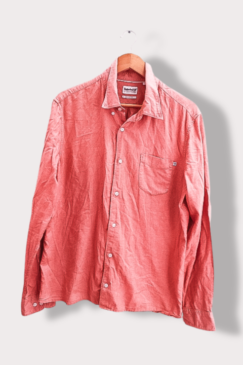 Vintage Timberland large regular fit orange long sleeve shirt