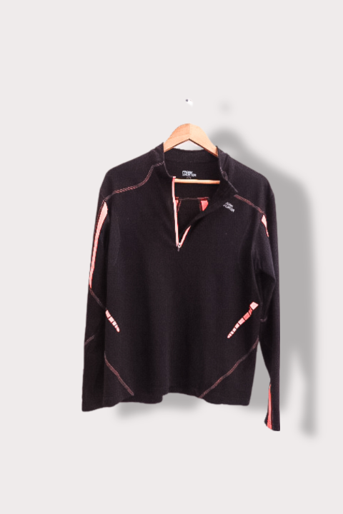 Vintage Frank Shorter 1/4 Zip-Up Black Sweatshirt
