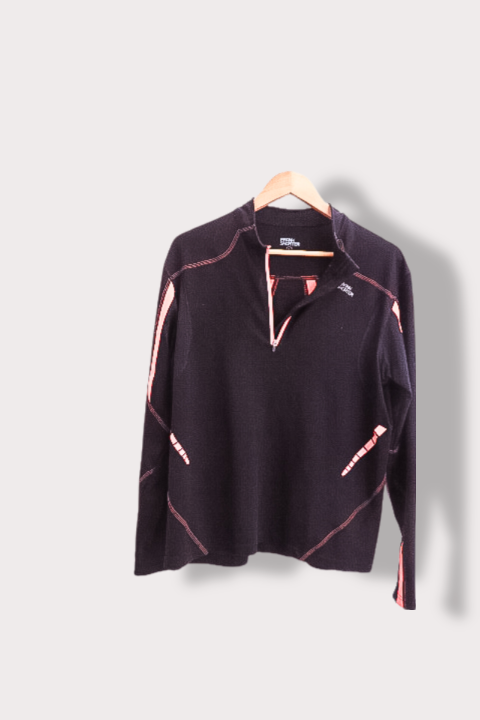 Vintage Frank Shorter 1/4 Zip-Up Black Sweatshirt