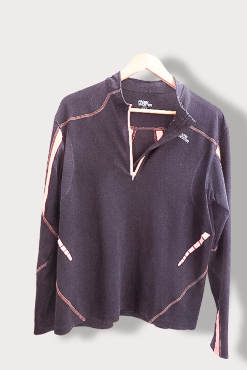 Vintage Frank Shorter 1/4 Zip-Up Black Sweatshirt