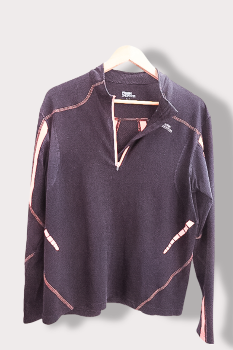 Vintage Frank Shorter 1/4 Zip-Up Black Sweatshirt