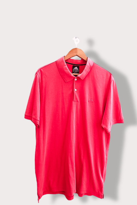Vintage Adidas red slim fit large polo shirt