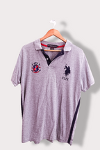 Vintage U.S Polo ASSN Grey mens slim fit polo shirt